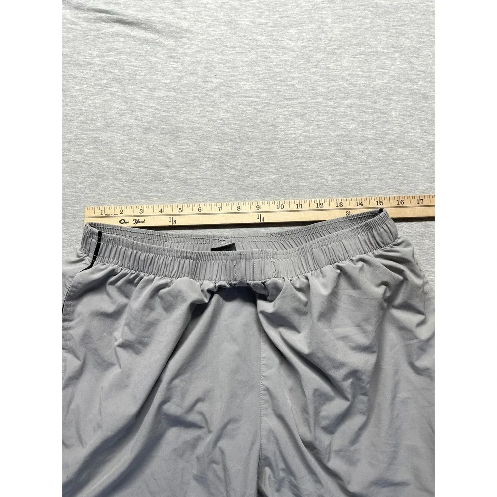 Outdoorsport Basketball Shorts Men's 38 Gray Black Mesh Lined Elastic Waisted